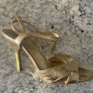 Gold Prada Sandals